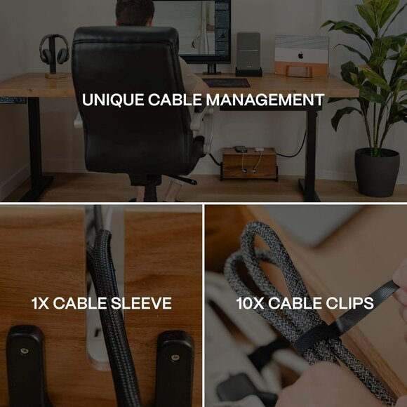 Extra Large Cable Management Box, Wood Cord Hider Box & Organizer for Power Stri - Picture 3 of 8
